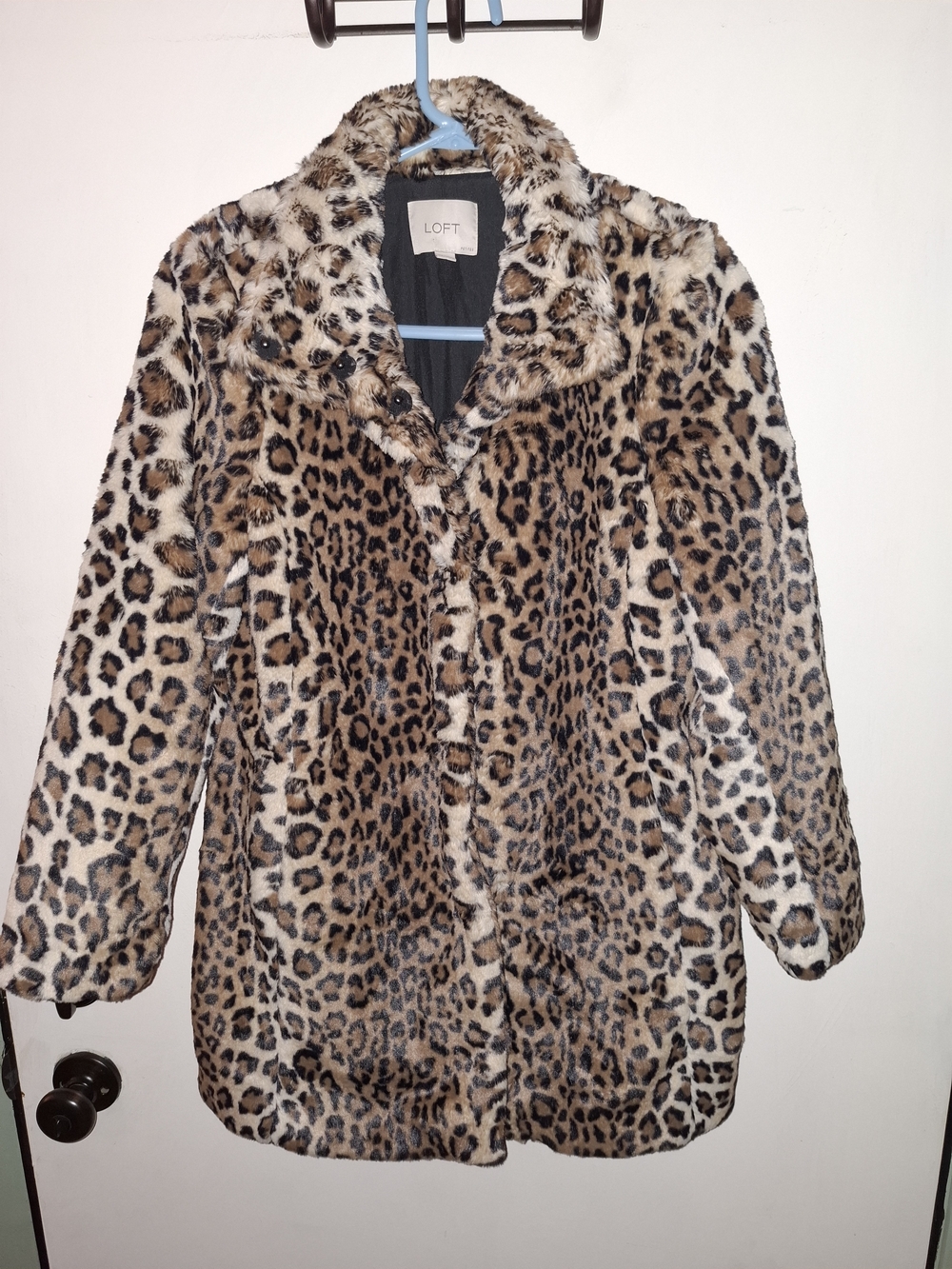 LOFT Leopard Print Faux Fur Teddy Jacket - Brown/Black/Cream